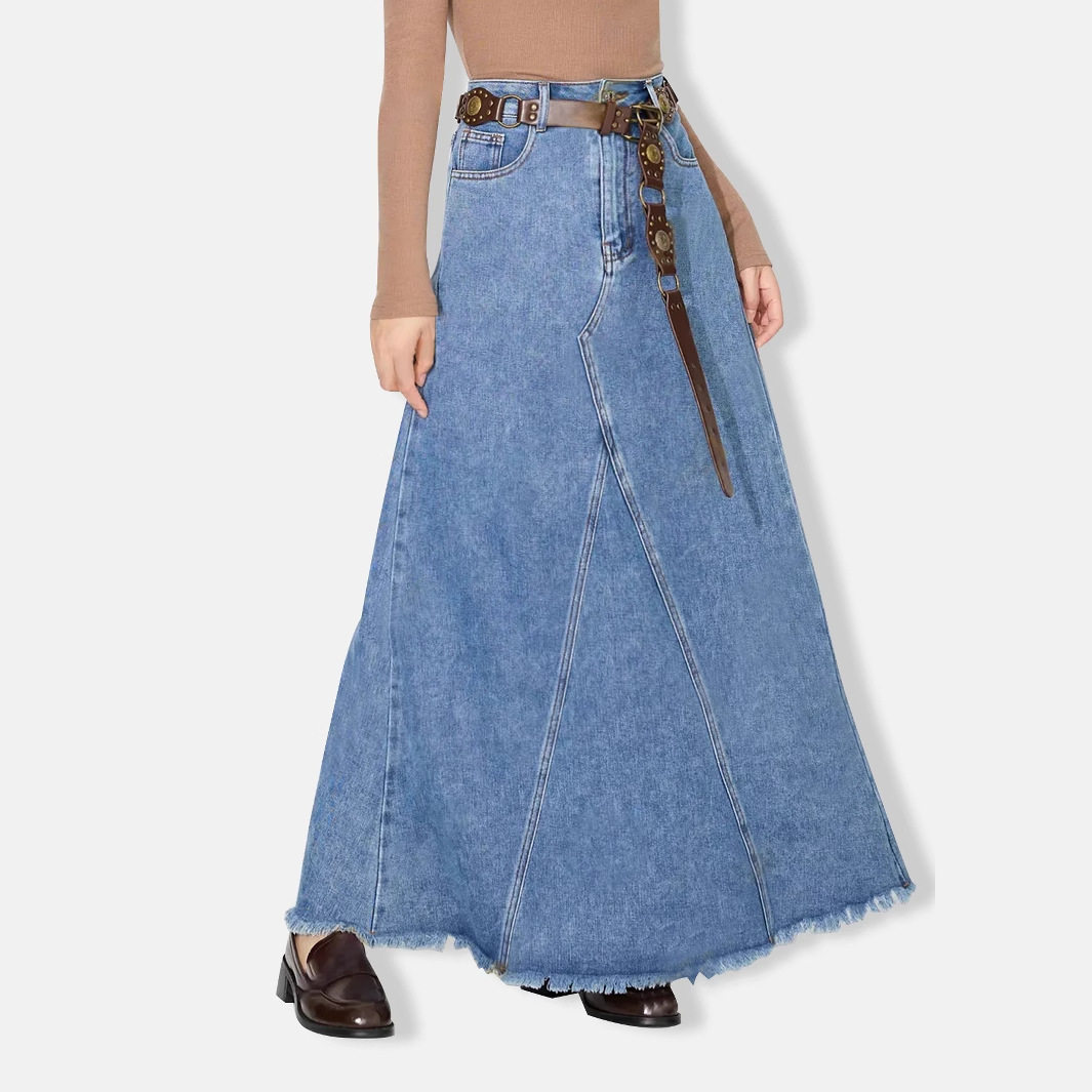 High Waisted Vintage Denim Skirt Casual Style Comfortable Fit Versatile for Everyday Wear Wholesale Available