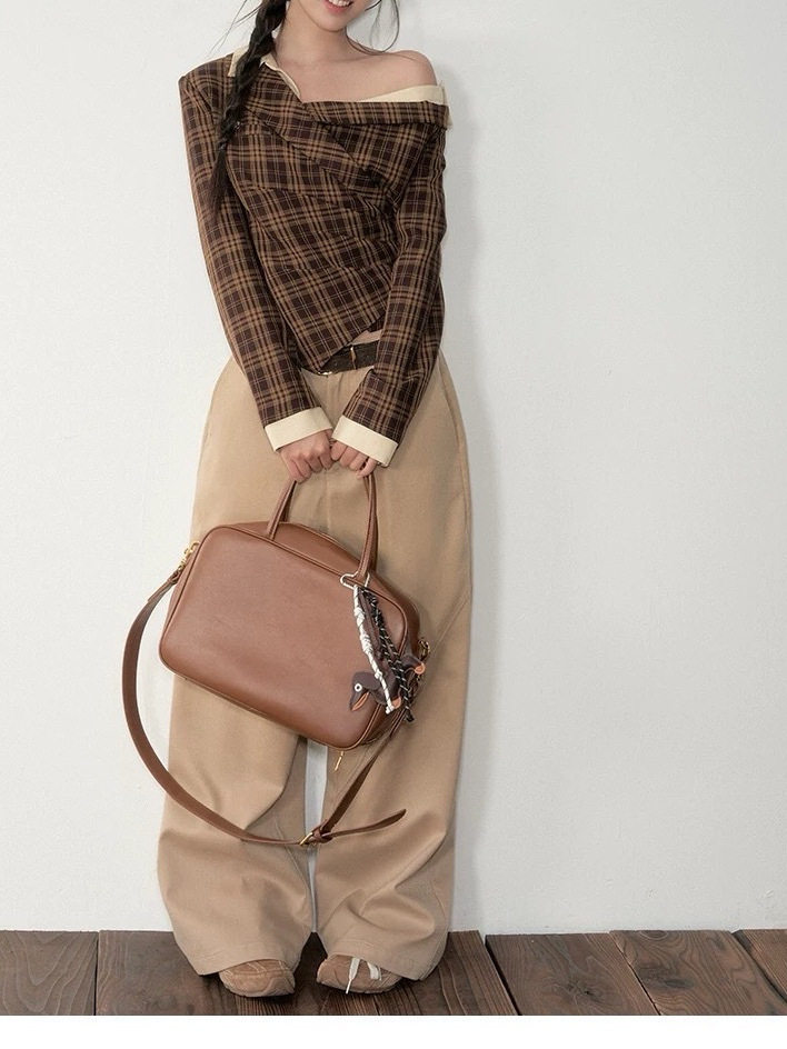 Soote Season Original Korean Fake Two-Piece Waist-Cinching Slanted Shoulder Suit Top High-End Two-Piece Suit Pants