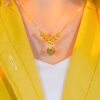 Net red gold money bag pendant green jade Ruyi necklace pull adjustable Universal chain exquisite clavicle chain
