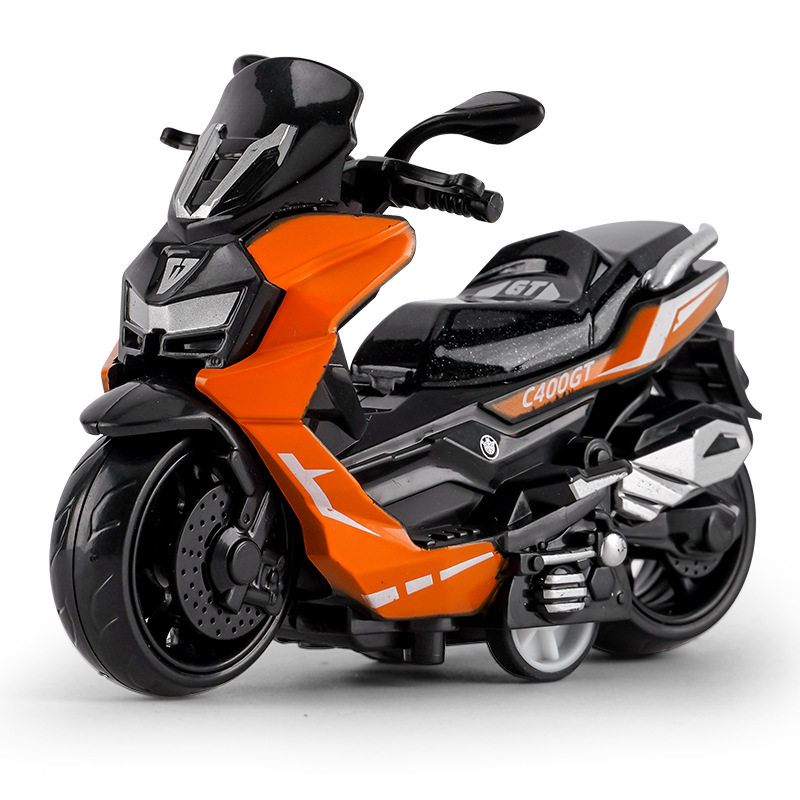 跨境代发儿童玩具男孩宝宝仿真合金摩托车摆件钥匙扣模型玩具车子