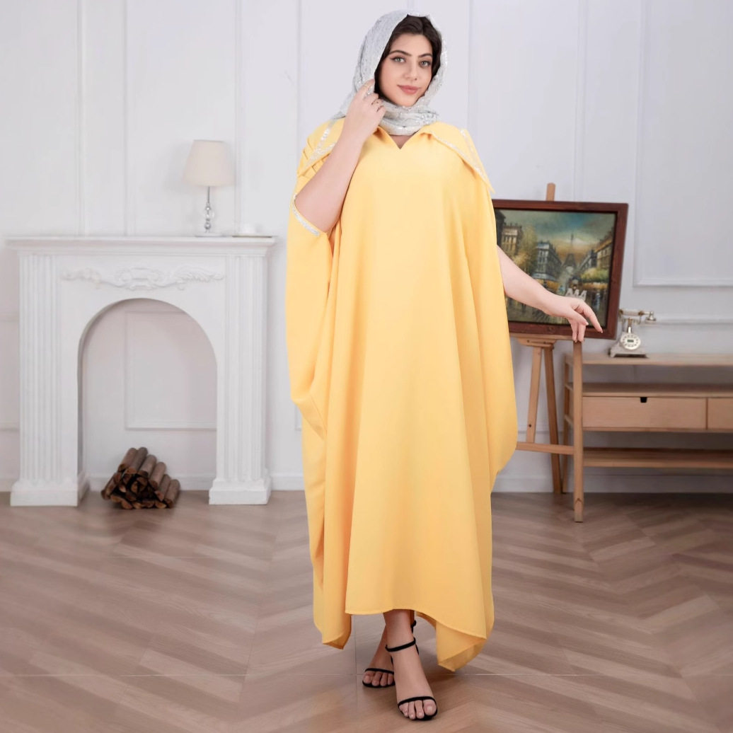 Plus Size Womens Party Maxi Dress Batwing Sleeve Rhinestone Embellished Elegant Style Wholesale Available