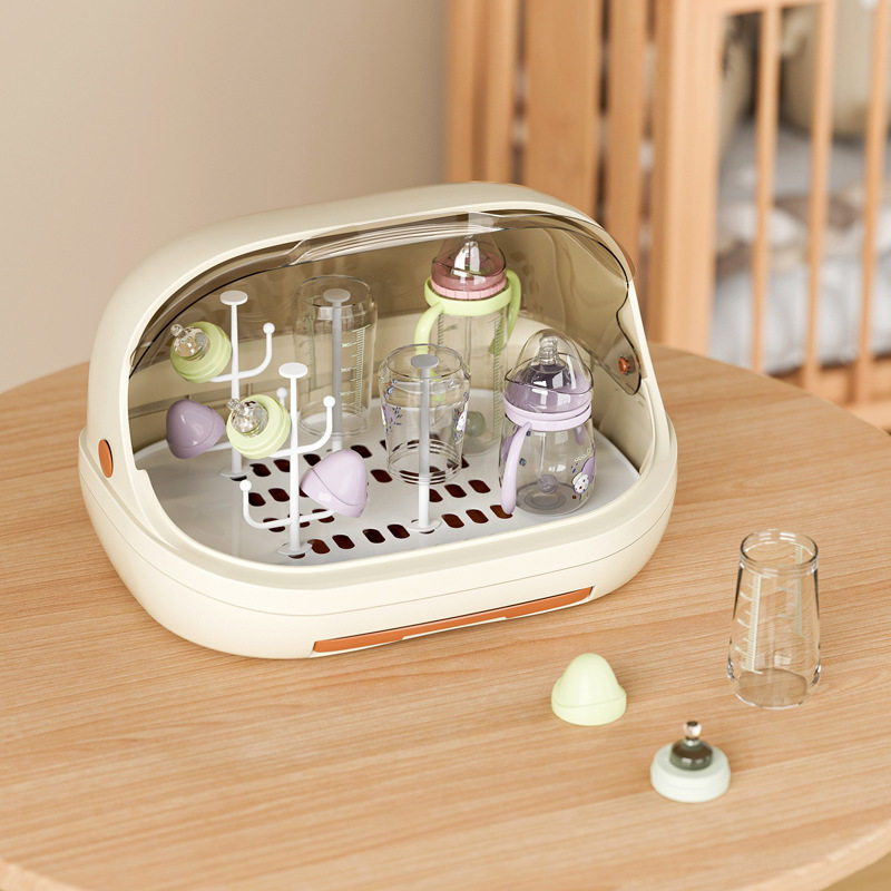 Baby Bottle Storage Box Large Baby Cup Storage Box Draining Dust-proof Drying Rack Tea Cup Storage Box
