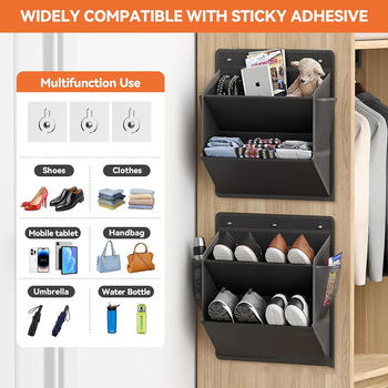 Door Shoe Rack Wall-Mounted Storage Shoe Rack Debris Multi-Purpose Storage Organizer Bag Rv Shoe Storage Rack
