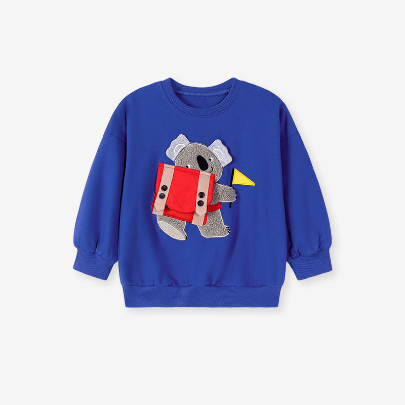 Vendita all'ingrosso felpa ragazzi stile, top bambini cartone animato manica lunga autunno, felpa neonato cotone carino