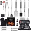 Barbecue Tool Combination Set, Baking Set, Cloth Bag Packaging, with Thermometer, Generator, Amazon Bbq Portable