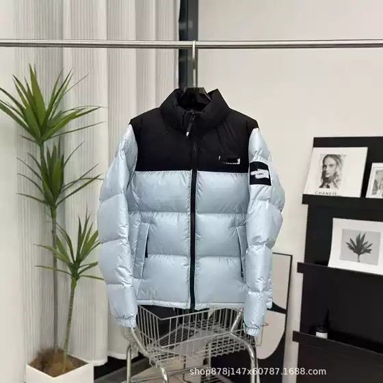 1996 North Family Large Plaid down Jacket Shin Min Ah Sleeve Style Unisex Couple Jacket High-End