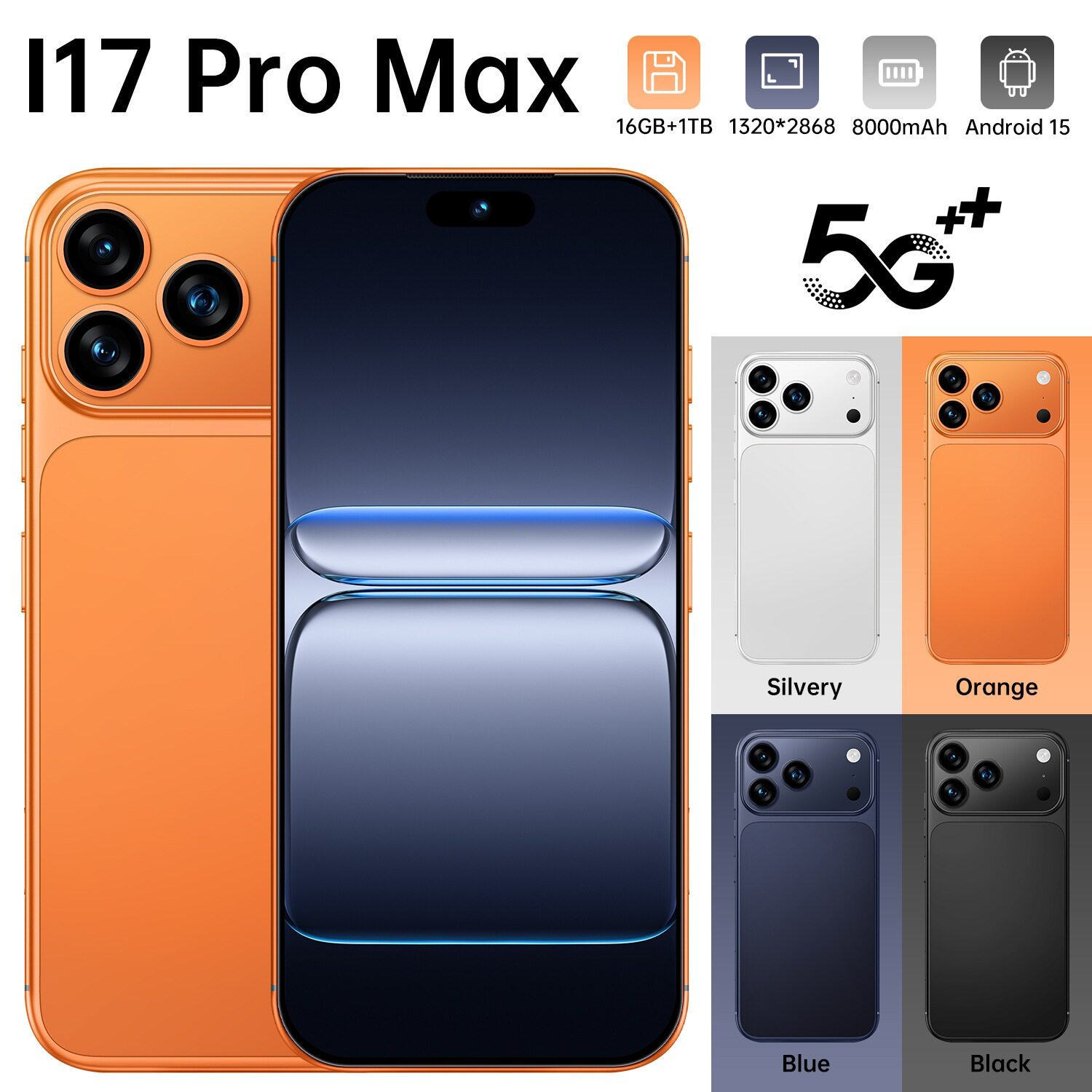 新款i17Pro Max跨境手机7.3英寸大屏6+128GB真4G安卓外贸智能手机