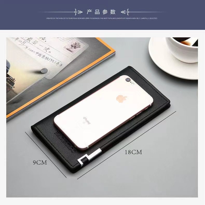 Brand Long Wallet Men's Wallet Gift PU Men's Wallet Clutch Bag Leather Bag Long Ticket Clip Men's Clip Bag