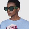 G Brand Unisex Large Frame Temple Sunglasses European and American Style Ins Fashion Acetate Sunglasses 6040