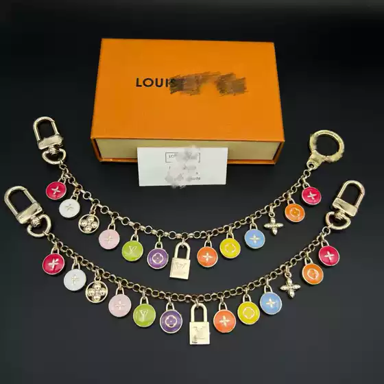 V Brand Chain Phone Case Pendant, Lv Colorful Candy Chain Bag Charm, Women's Bag Decoration Chain