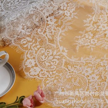 Dolong Spot 6544 Lace Eyelash Lace Black and White 2 Colors Optional Width 40cm Accessories Fabric Wholesale