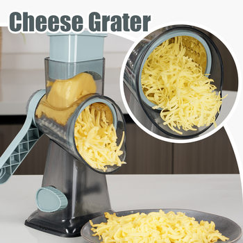 Multifunctional Vegetable Cutter, Hand-Cranked Roller, Shredded Cheese Slicer, Shredded Hand-Cranked Vegetable Cutter, Kitchen Artifact Gadget
