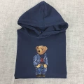 Navy blue long-sleeved hoodie) (with english logo)
