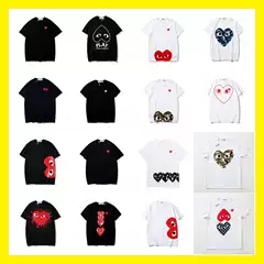 Foreign trade wholesale star with fashion brand love embroidery short sleeve cotton red heart lovers T-shirt long shirt sweater