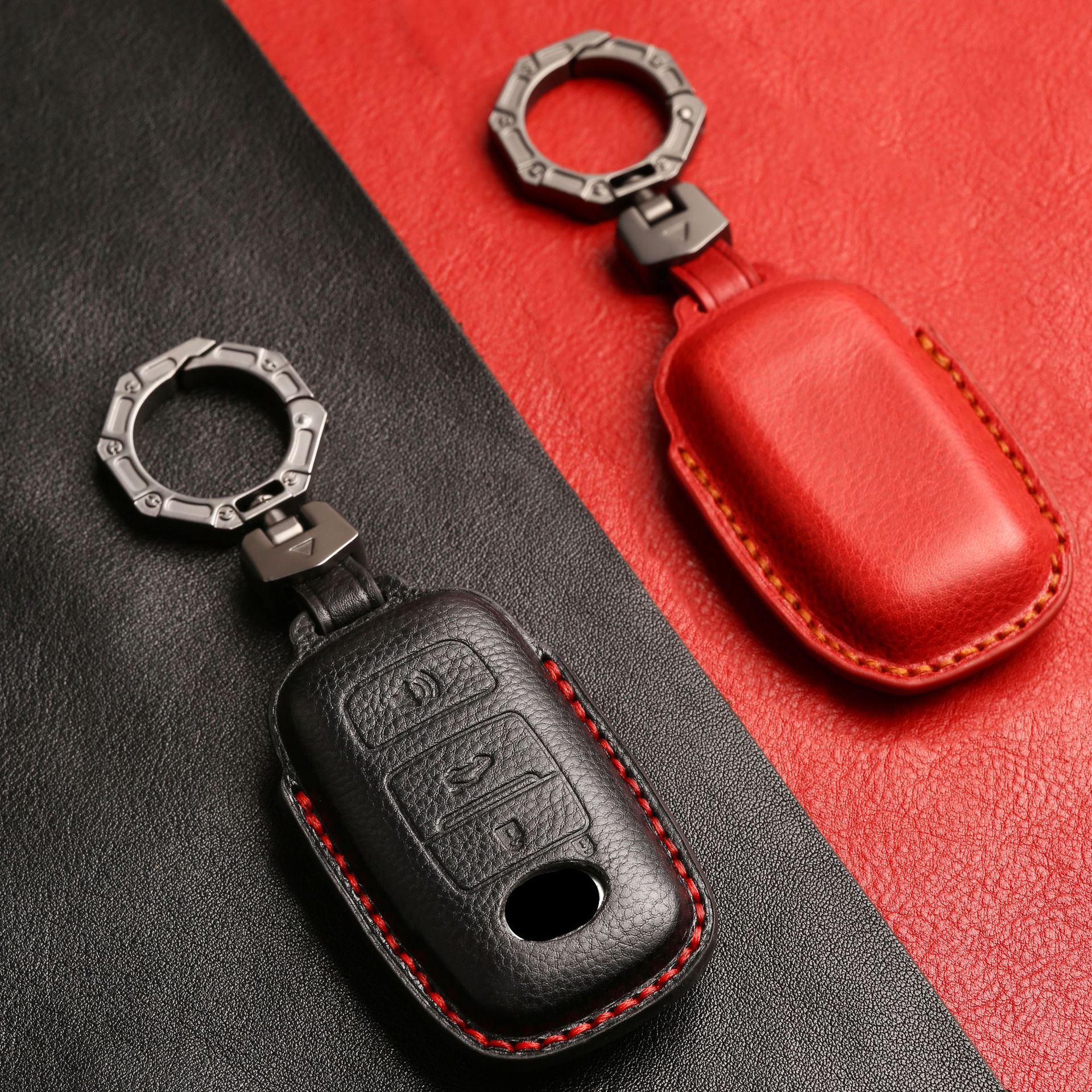 真牛皮钥匙包保护套适用于马来西亚派洛多PERODUA北鹿大汽车皮套 - 图1