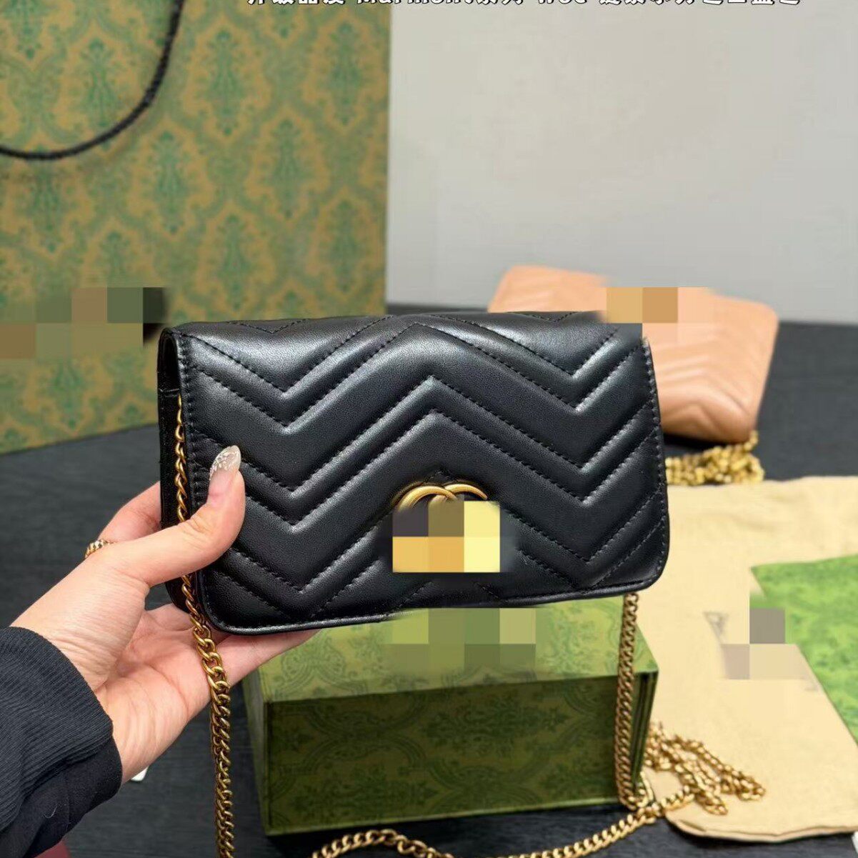 Женская сумка Gucci marmont woc с чехлом-цепочкой - это очень практичный, прочный и изысканный новый стиль Изображение 1