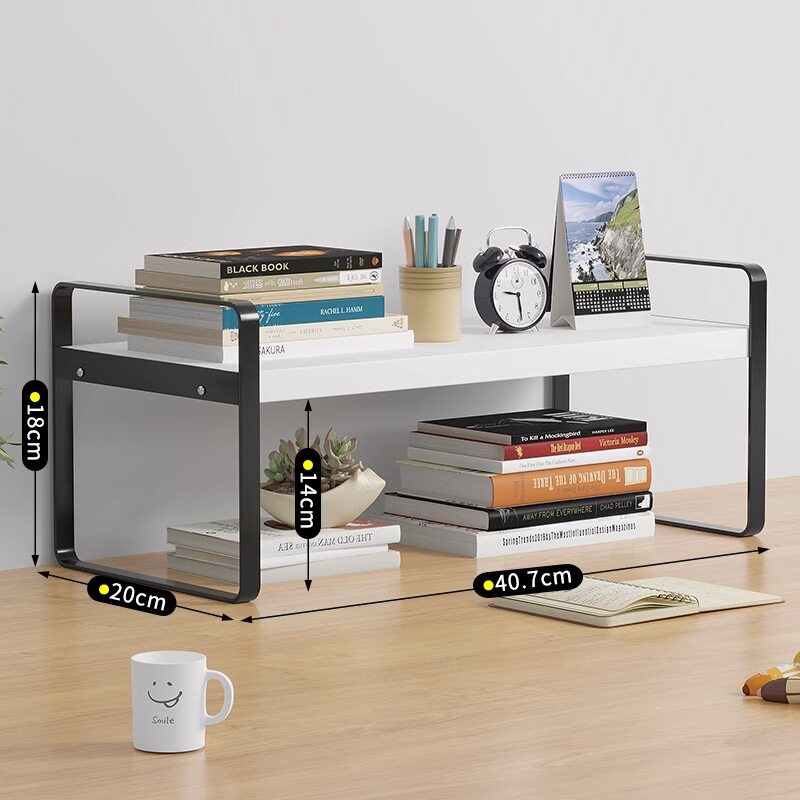 铁艺桌上书架学生宿舍收纳架子办公桌面置物架多层木置物架小书架