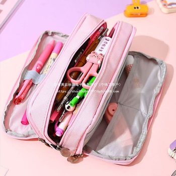 Japanese and Korean Multi-Layer Pencil Case for Junior High School and High School Students Cross-Border Oxford Cloth Multi-Functional Creative Stationery Pencil Case