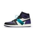 Aj1 high top-black and purple toes