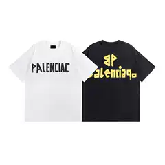 Correct version of foreign trade Paris tide brand B 25ss new tape printing couples short sleeve tide brand T-shirt summer men