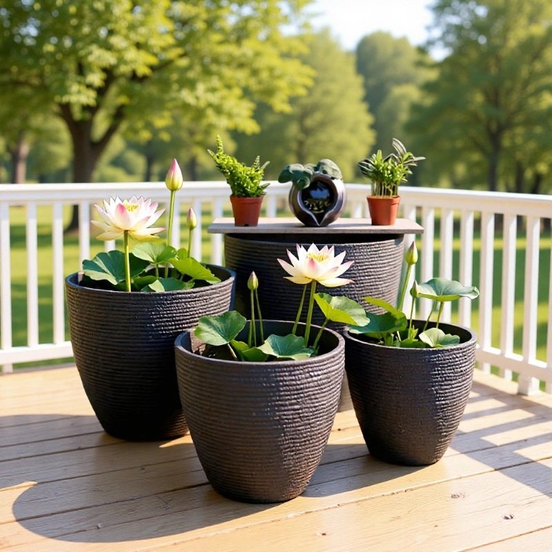 Courtyard Fish Tank, Plastic Traditional Fish Tank, Hydroponic Tank, Water Lily and Lotus Pot, Goldfish and Turtle Ecological Landscaping Ornamental Fish
