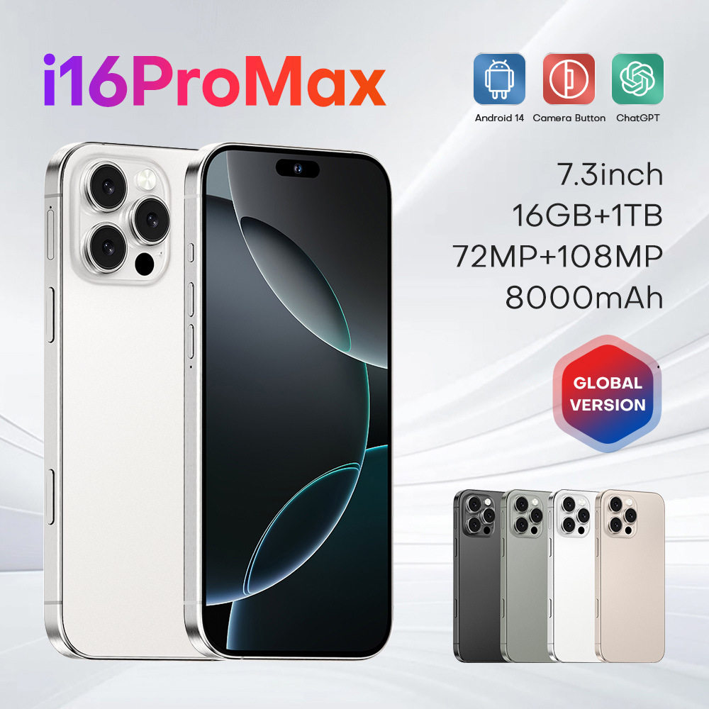 โทรศัพท์มือถือ I16 Pro Max4+64G รุ่นใหม่ รองรับการขายแบบดรอปชิป กล้องถ่ายภาพเป็นจุดเด่น หน้าจอ 6.73 นิ้ว ระบบปฏิบัติการ Android 10 รุ่นสากล พร้อมปลอกยางป้องกันทุกแบบ