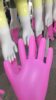 Wanli disposable pvc gloves pink gloves high elastic synthetic protective gloves food grade powder-free 100 boxes