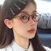 Fashion glasses frame plain face thin face anti-blue light myopia artifact ultra light Korean flat mirror small face round frame