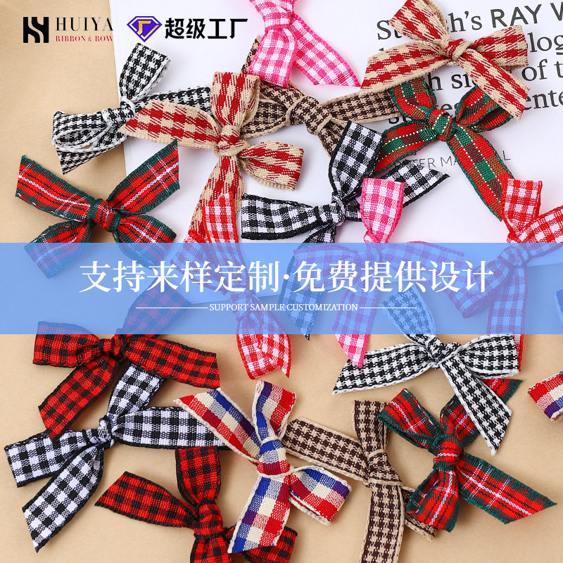Huiya Scottish Plaid Ribbon 1cm Handmade DIY Jewelry Packaging Hair Accessories Clothing Accessories Wholesale