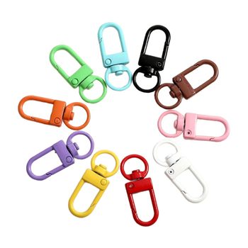 Colorful Metal U-Shaped Buckle Key Lobster Clasp Rotating Spring Hook DIY Jewelry Key Chain Pendant Decorative Accessories