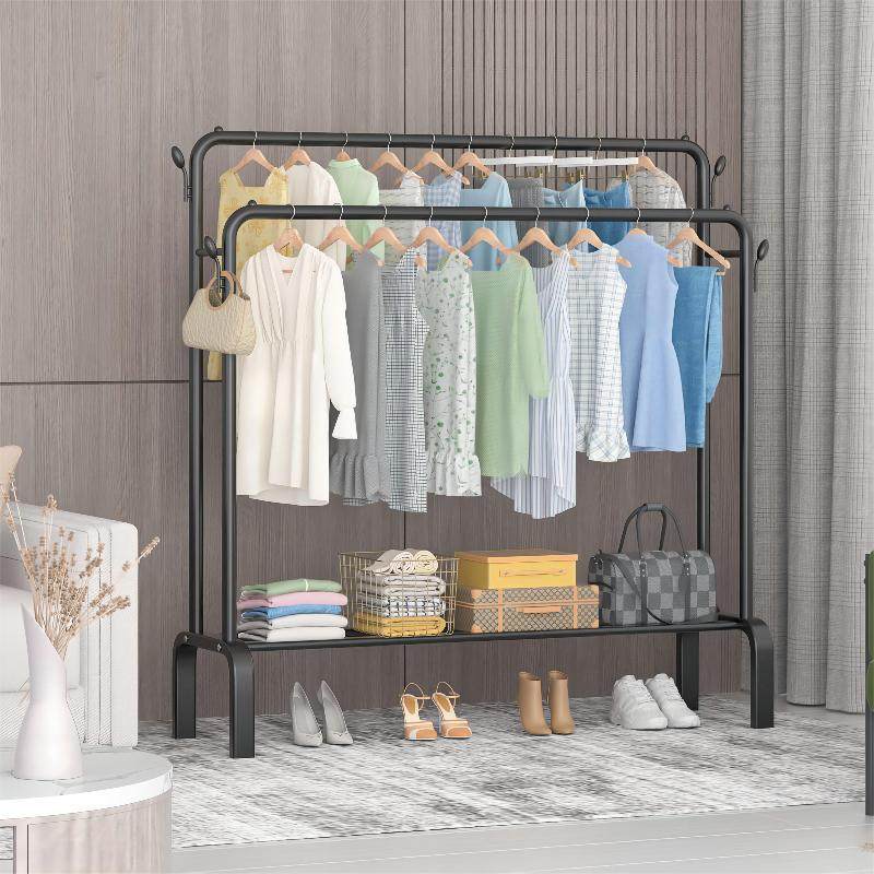 Indoor Floor Hanger Balcony Clothes Drying Rod Bedroom Hanger Simple Single Rod Clothes Rack Drying Quilt Hanger