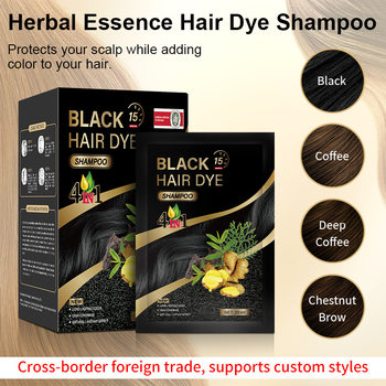 Cross-Border Herbal Hair Dye English Plant-Based Bubble Hair Dye Easily Covers Gray Hair One Wash Turns Black Hair Dye Wholesale