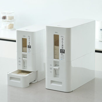 Japan asvel Metering Rice Bucket Household Insect-proof Moisture-proof Sealed 12kg Automatic Rice Metering Mothproof Rice Bucket