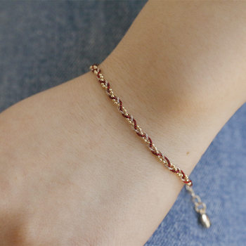 Super Exquisite Small String Woven Bracelet 14K Gold Plated Silk Gold Thread Gold Bead Bracelet