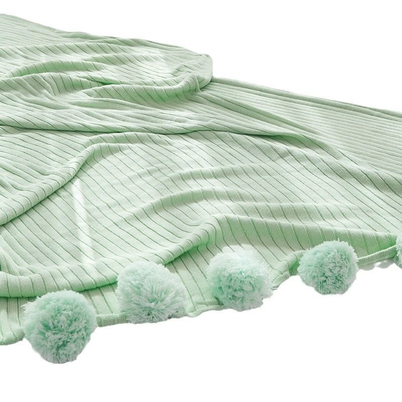 Cotton Wool Ball Knitted Blanket Beauty Salon Summer Throw Blanket Cotton Shawl Blanket with Towel Photo Props Sofa Blanket