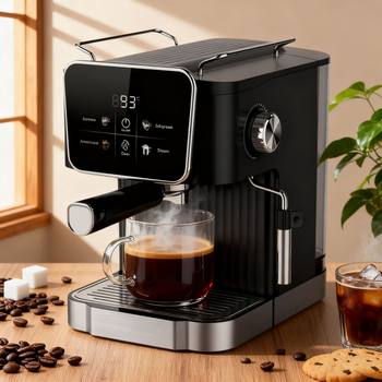 Italian Coffee Machine Household Small Semi-Automatic Milk Foam Steam 20Bar Color Screen Smart Coffee Machine Amazon Factory
