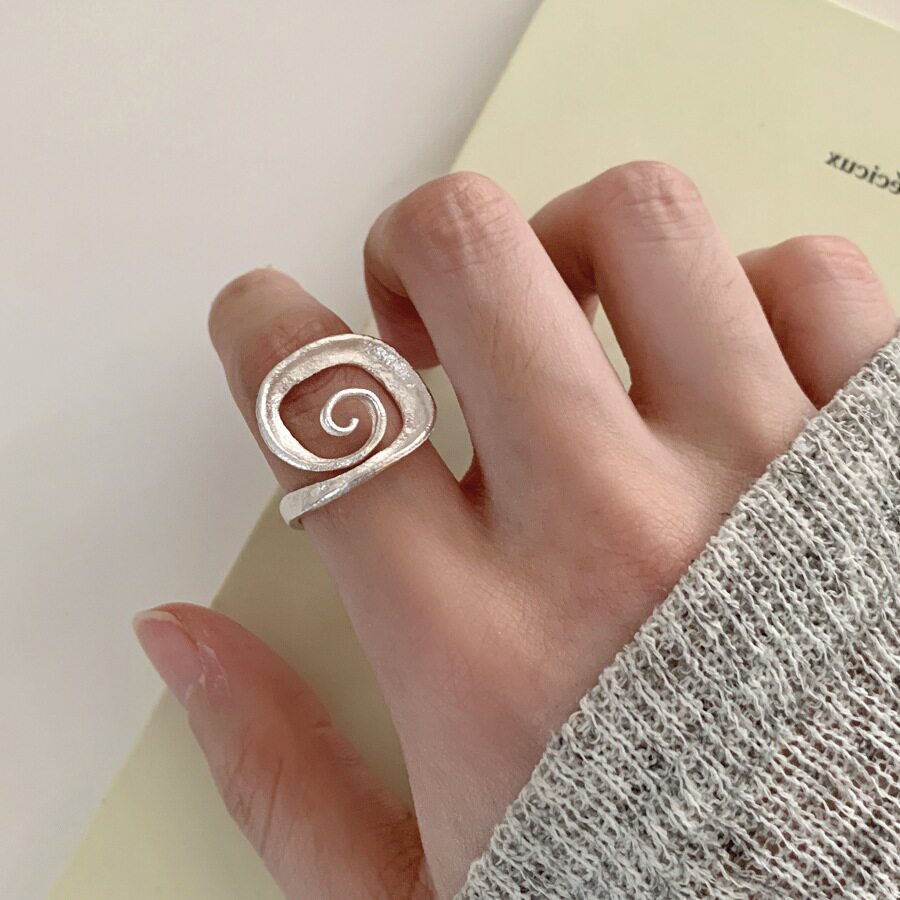 simple geometric line spiral ring women's fashionable design...
