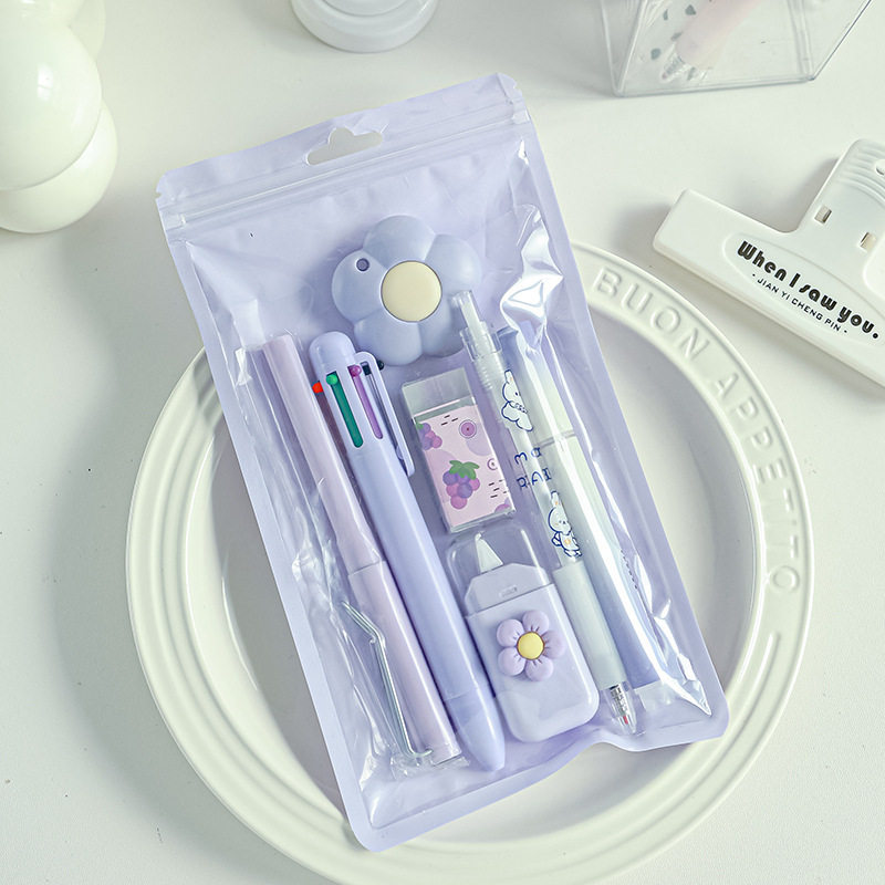 School Supplies Set 7-Piece Set High-Value Souvenir Student Stationery Gift Package Class Reward Stationery Set