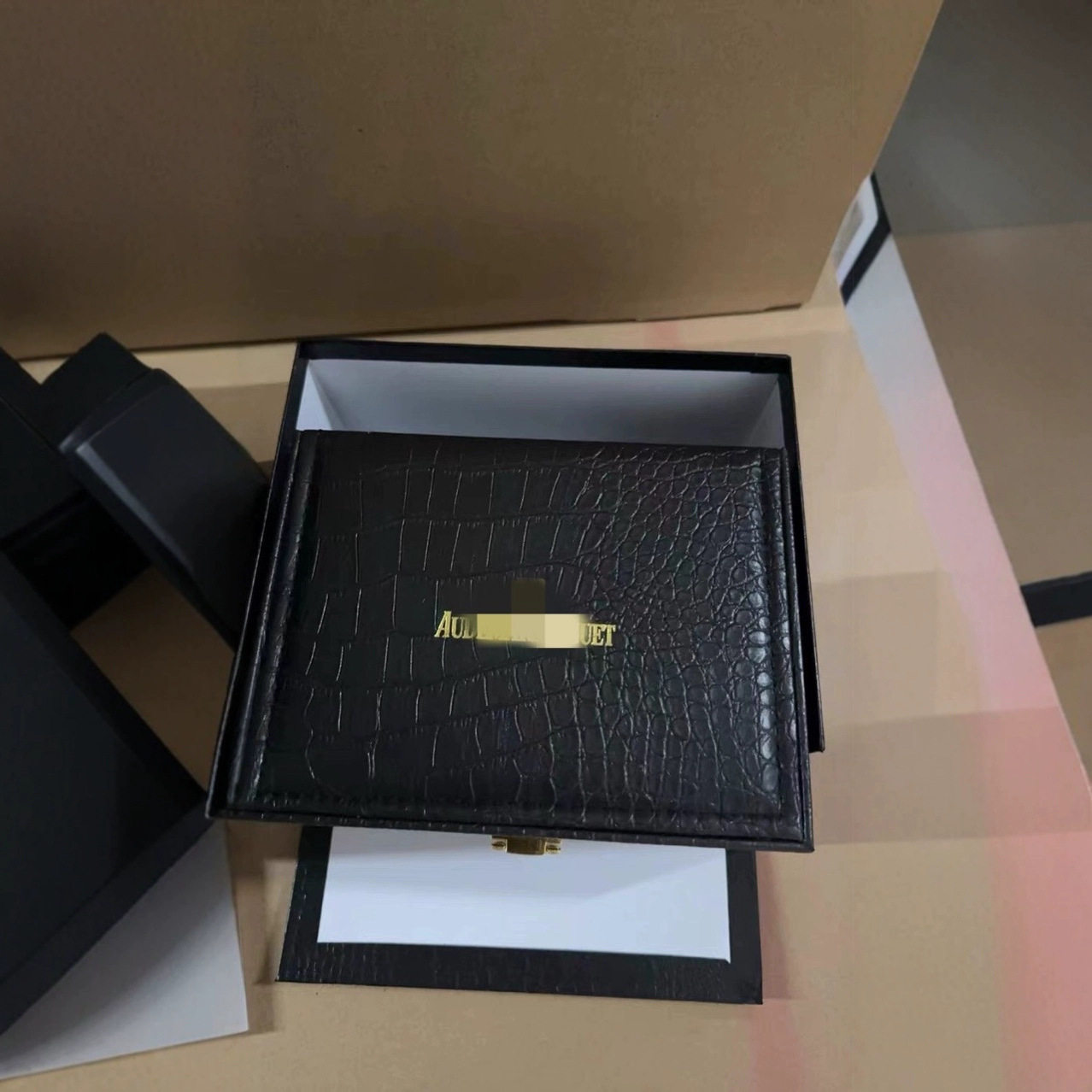 Aibi Watch Box Ap High-End Watch Display Box Crocodile Leather Watch Storage Box Ap Packaging Box Biji Watch Box