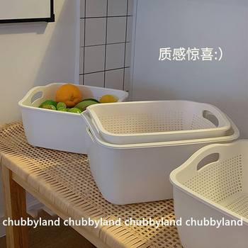 Double-Layer Plastic Kitchen Sink Strainer Basket for Washing Vegetables and Fruits, Household Fruit Tray