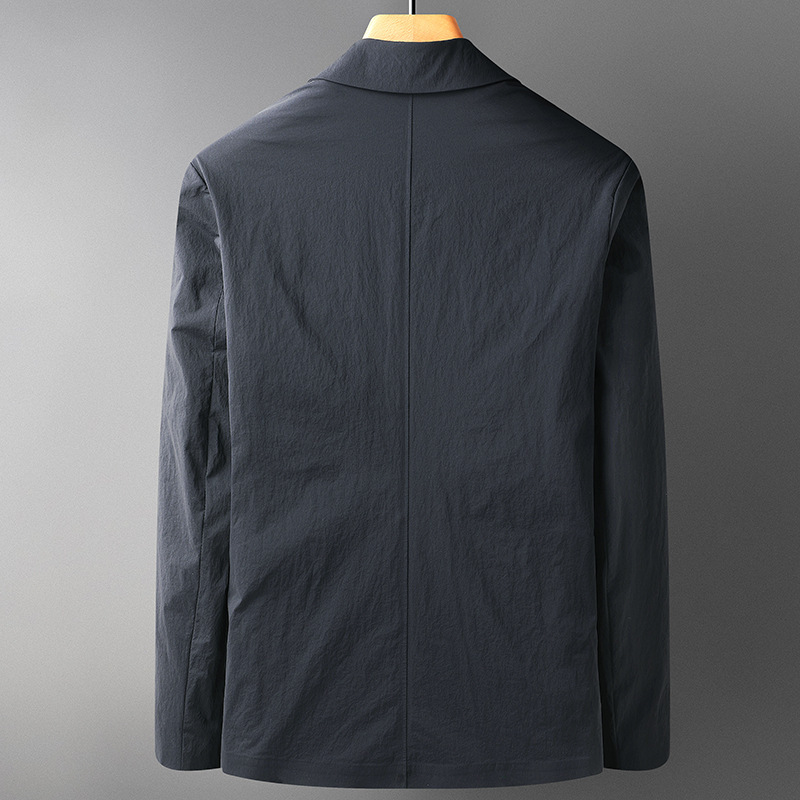 Áo gió chống nắng nam dáng trung dài, vải nylon co giãn mỏng nhẹ thoáng khí mùa xuân hè — Xanh lục Xám, Xanh Navy, Kaki