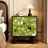 Solid Wood French Retro Drawer Cabinet Abstract Art Storage Cabinet Bedroom Bedside Table Living Room Side Cabinet Storage Cabinet