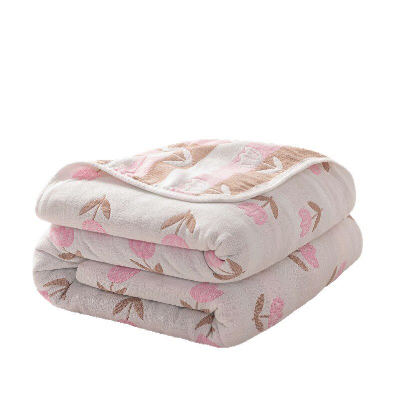 Class a Cotton Six-Layer Gauze Towel Quilt Summer Cooling Quilt Summer Kidsren's Air-Conditioned Nap Blanket Quilt Breathable and Skin-Friendly