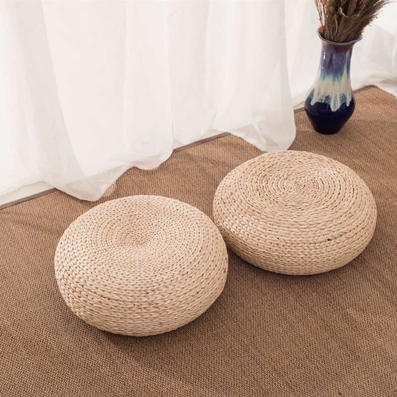 Straw Futon Cushion Tatami Bay Window Cushion Round Sitting Pier Rattan Thickened Household Tea Ceremony Meditation Mat