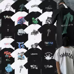Trapstar Short-Sleeve Correct Edition Creative Print Ins Niche Cross-Border Trendy Brand Loose American High Street T-Shirt