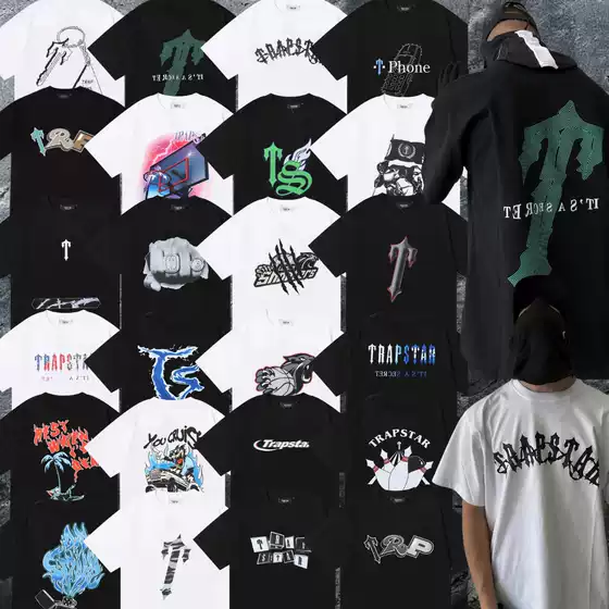 Trapstar Short-Sleeve Correct Edition Creative Print Ins Niche Cross-Border Trendy Brand Loose American High Street T-Shirt