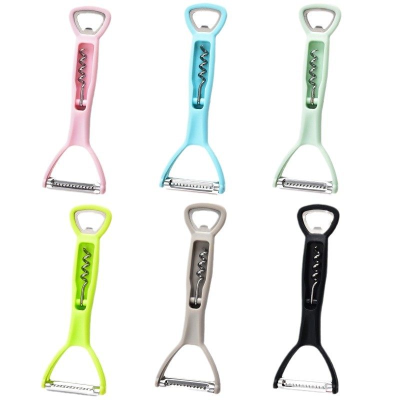 Peeler Peeling Knife Double-sided Three-in-one Kitchen Gadget Multi-functional Plastic Fruit and Vegetable Melon Planer Factory Direct Sale