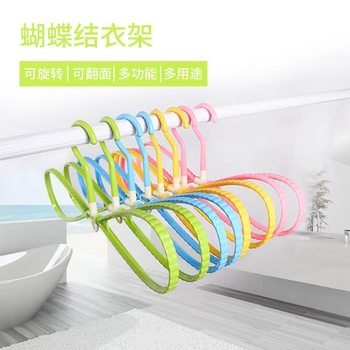Multifunctional 8-word hanger bow Hanger 8-word wide shoulder seamless 360-degree free rotating clothes support wet and dry dual-use