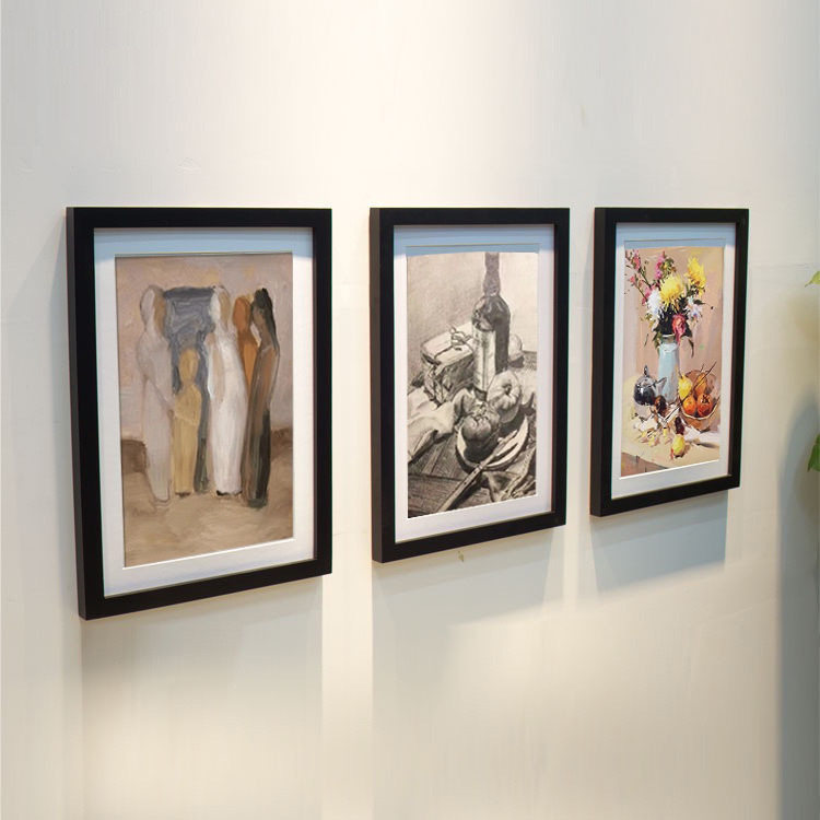 Cross-border new composite wood transparent photo frame diy memorial photo wall 5 pack combination frame ornaments gift wholesale