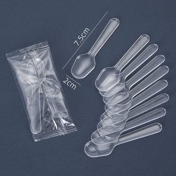 Disposable Spoon Snowball Digging Spoon Plastic Transparent Ice Cream Spoon Ice Cream Yogurt Pudding Spoon Separate Packaging
